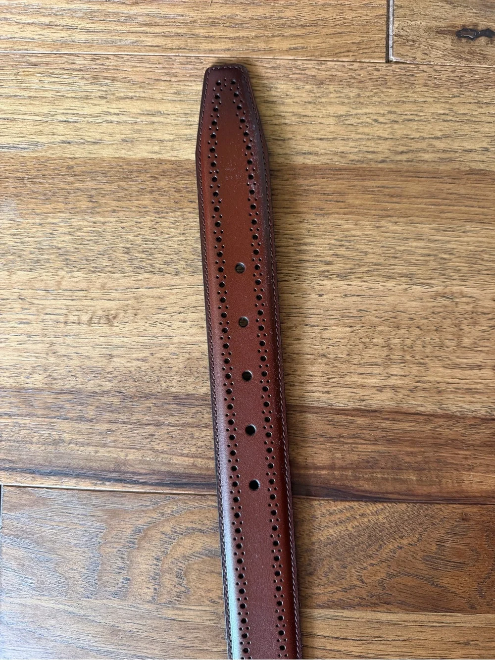 New Allen Edmonds Men's Manistee Brown Perforated Leather Dress Belt Sz 44